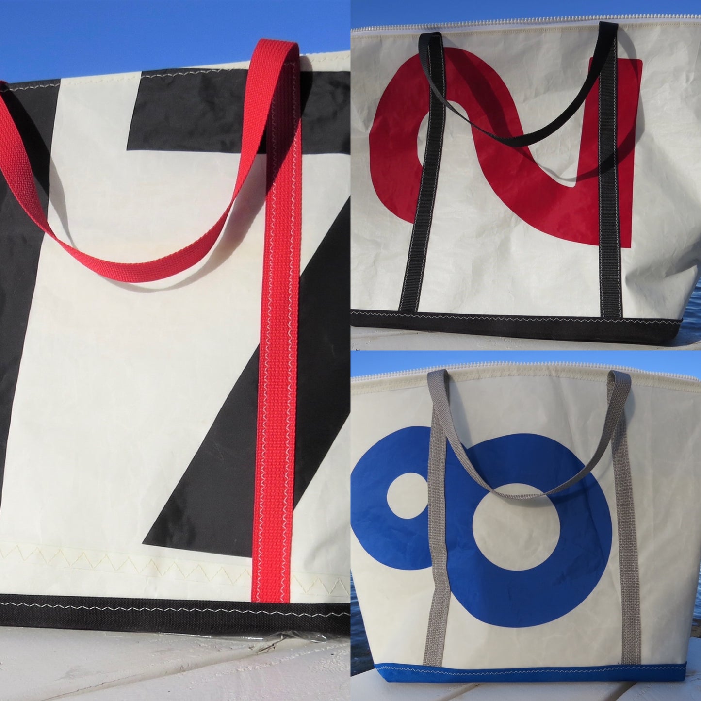 Customized Large Zip Sail Tote Bag