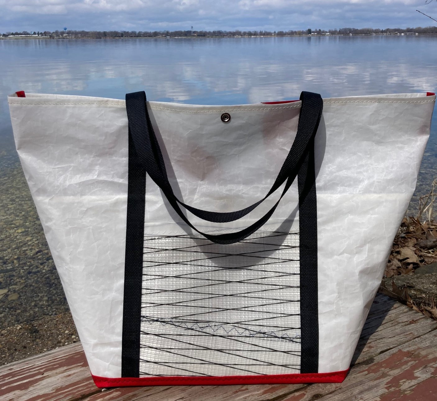 Large Red 5 Snap Sail Tote