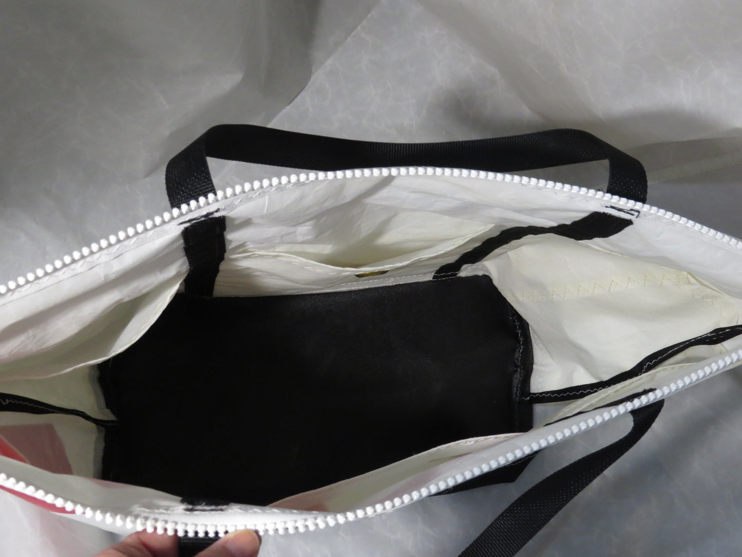 Large Red 9 Zip Sail Tote