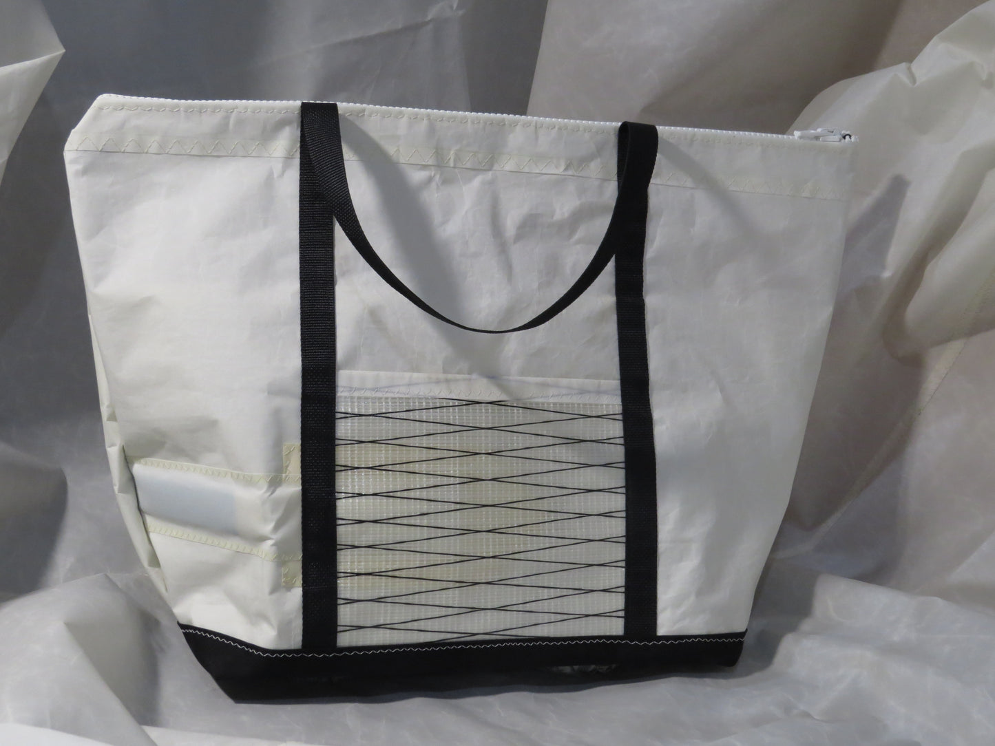 Large Red 9 Zip Sail Tote