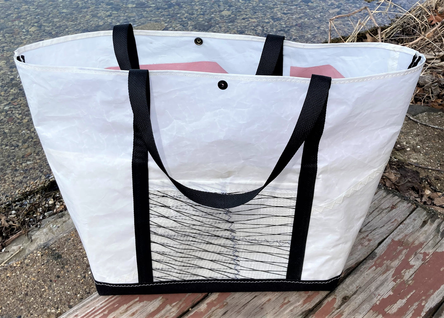 Large Red 9 Snap Sail Tote