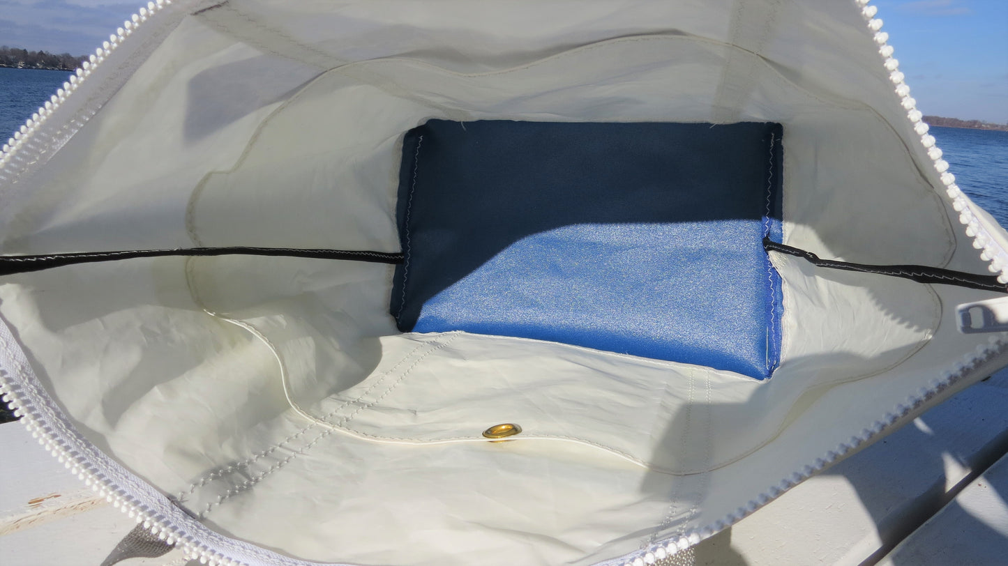 Large Blue 4 Zip Sail Tote