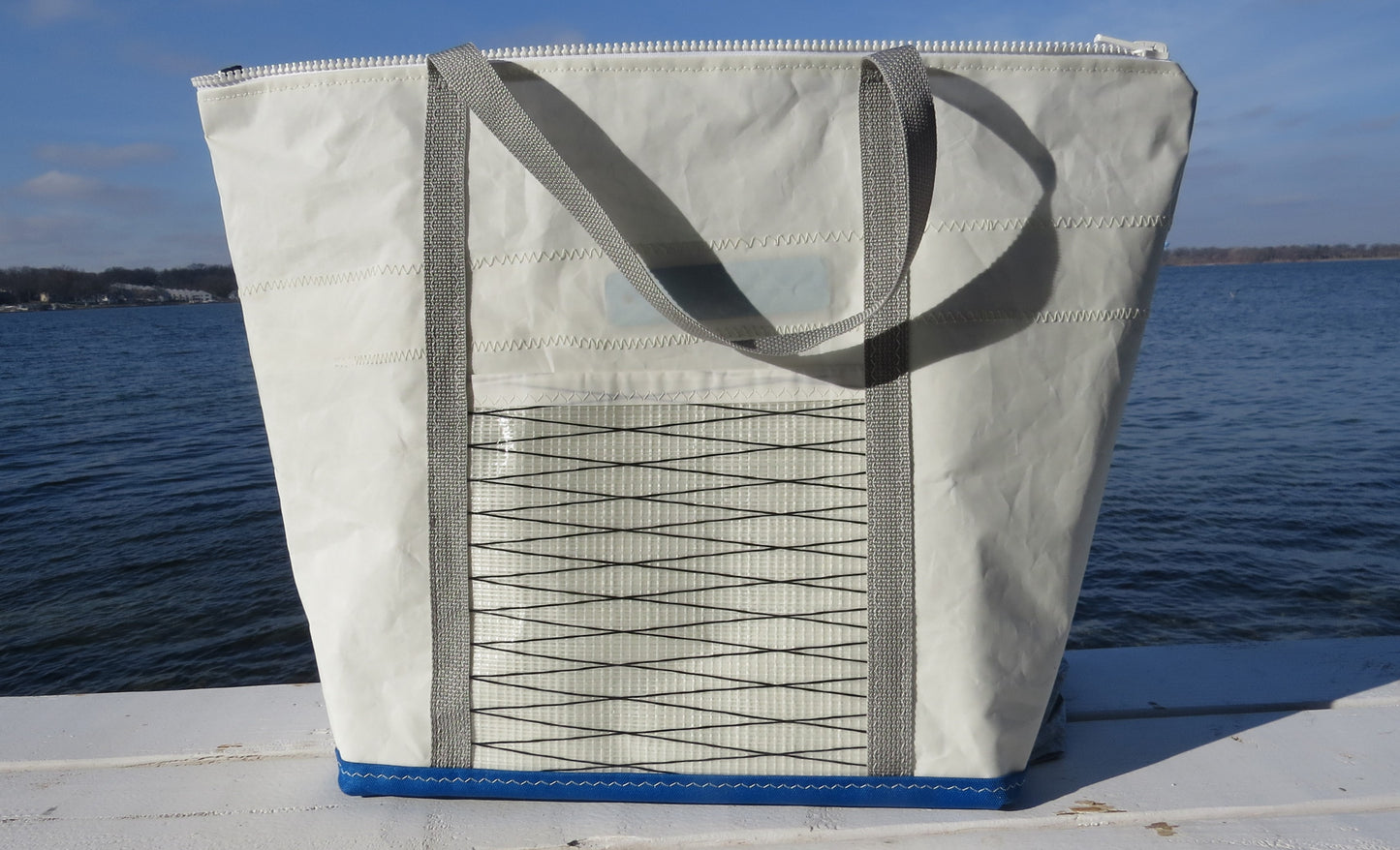 Large Blue 4 Zip Sail Tote