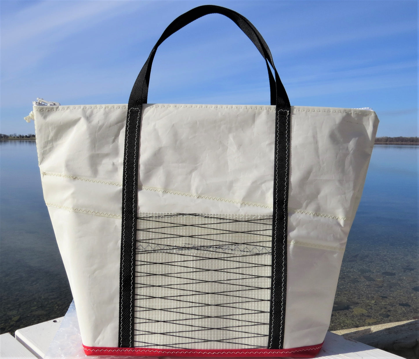 Large Red 12 Zip Sail Tote