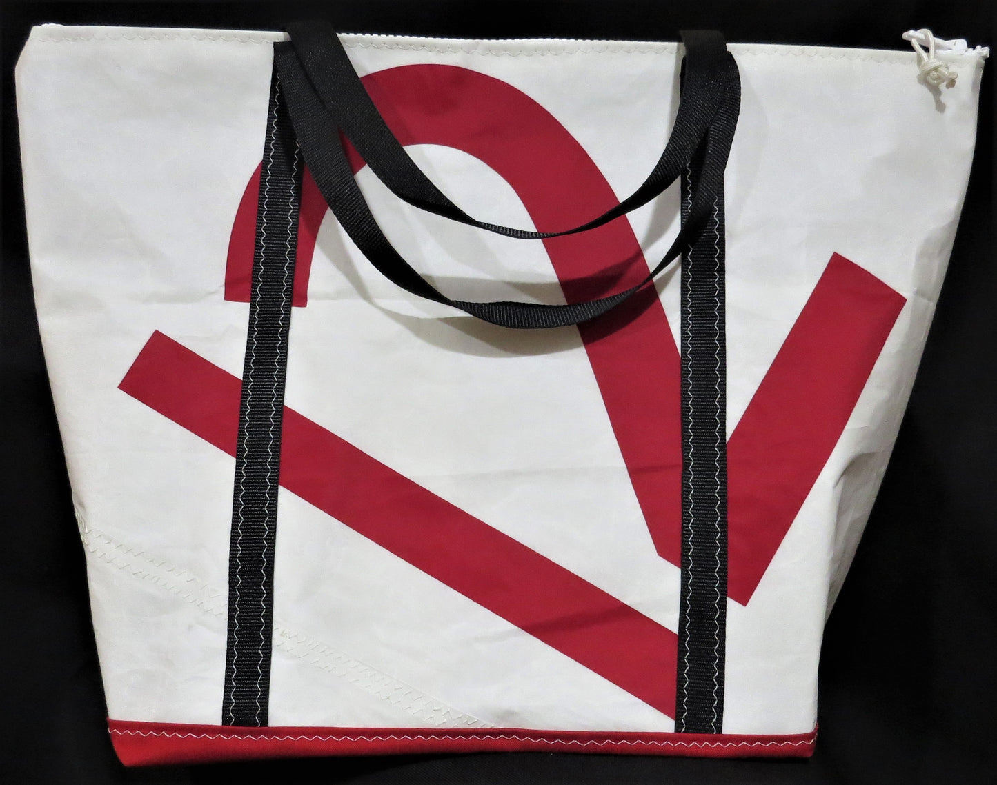 Large Red 12 Zip Sail Tote