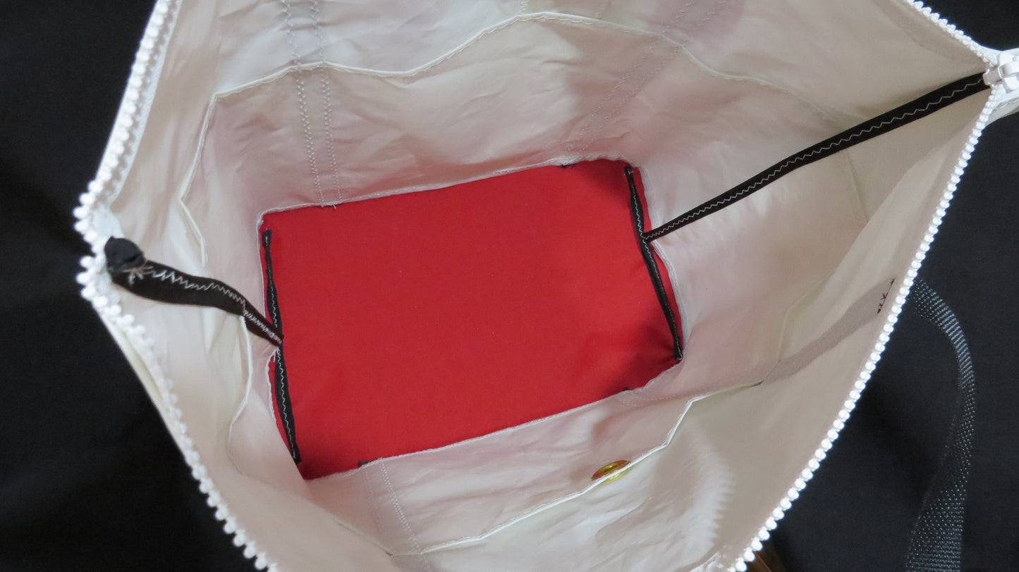 Large Red 12 Zip Sail Tote
