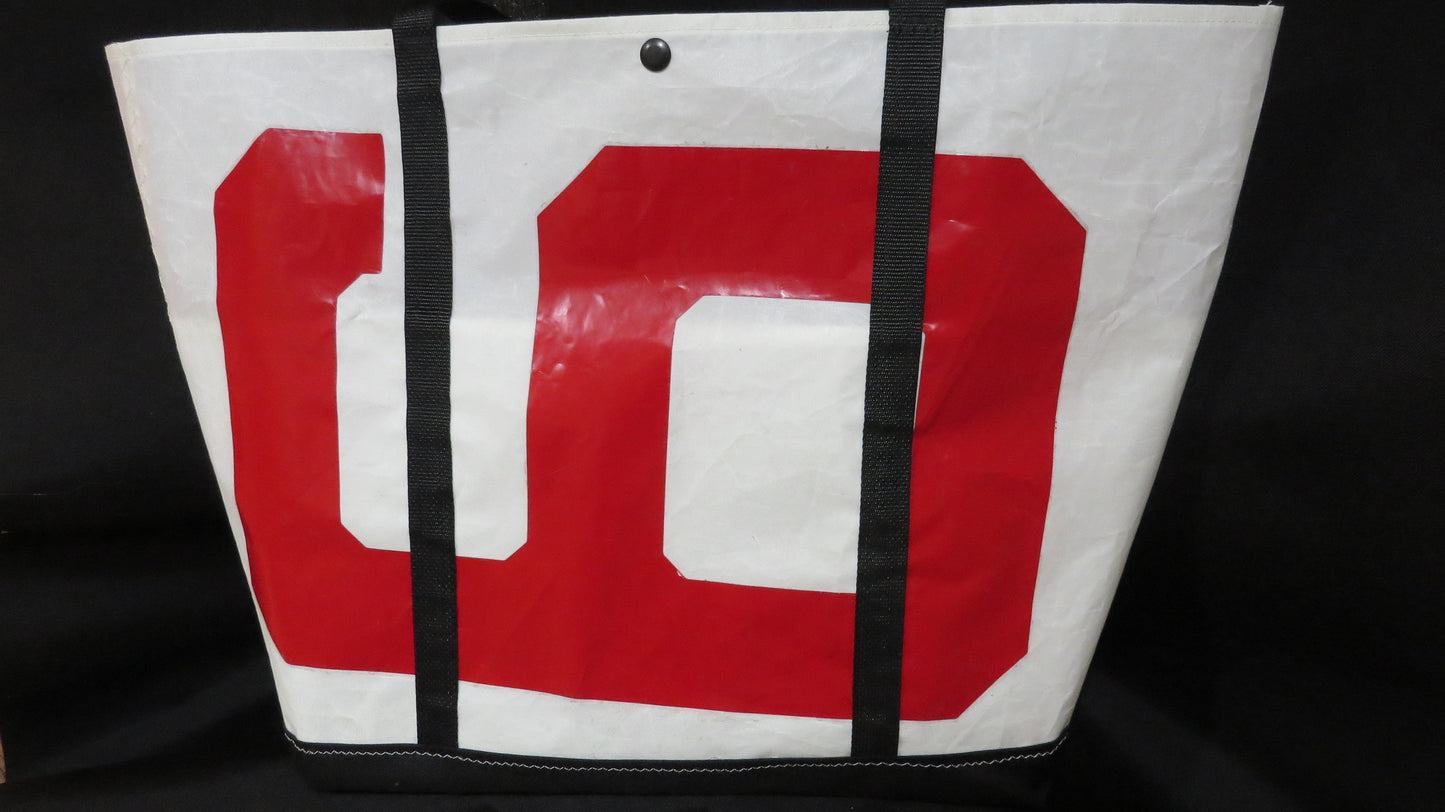 Large Red 9 Snap Sail Tote
