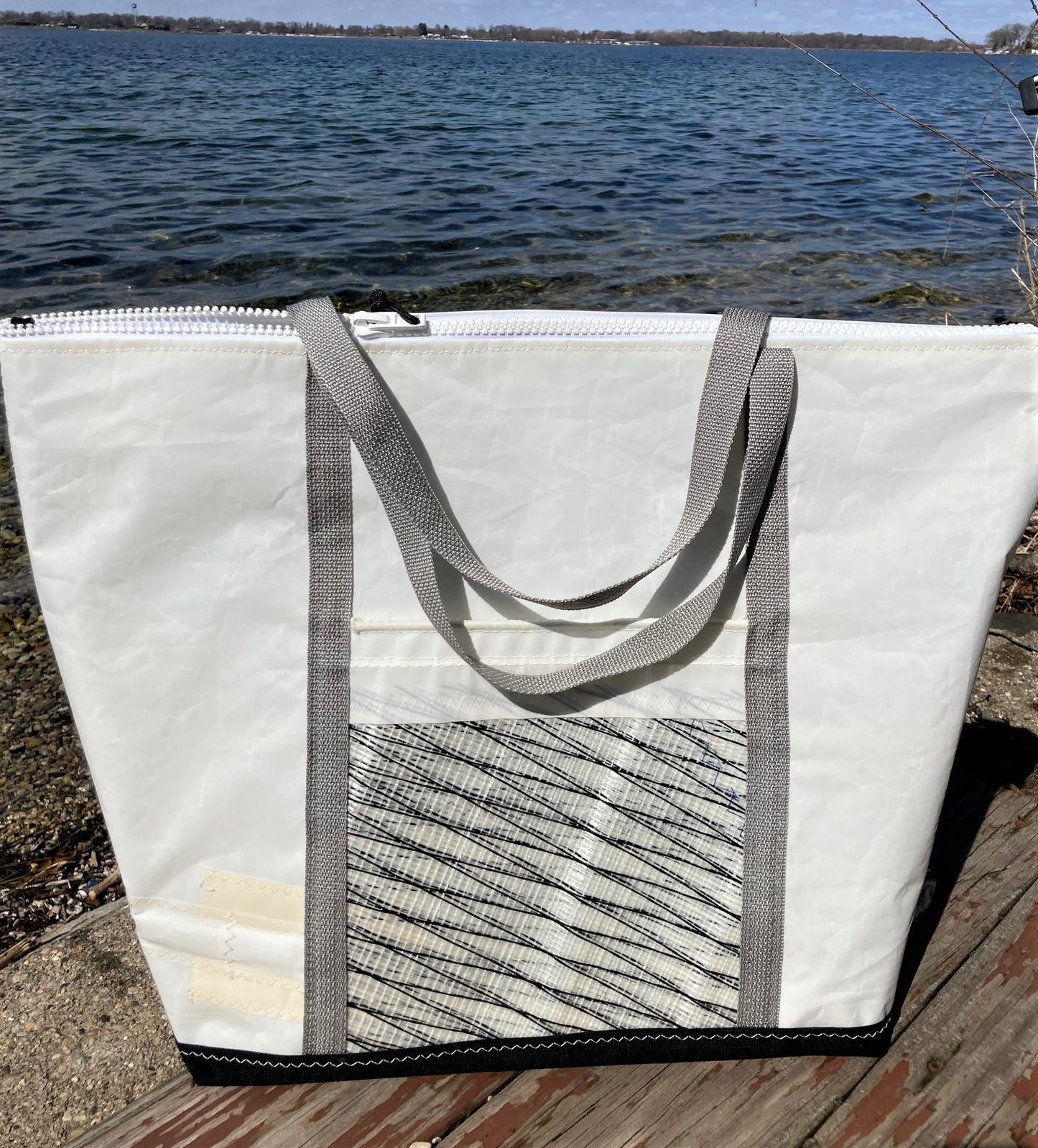 Large Blue 7 Zip Sail Tote