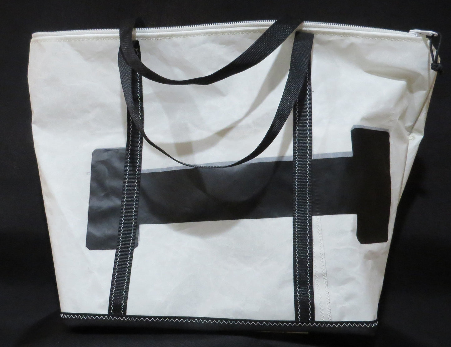 Large Black I Zip Sail Tote