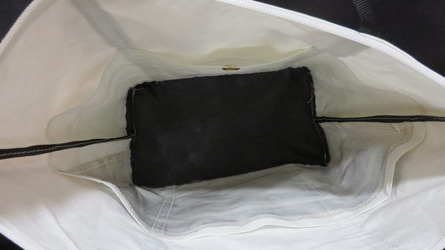 Large Black I Zip Sail Tote