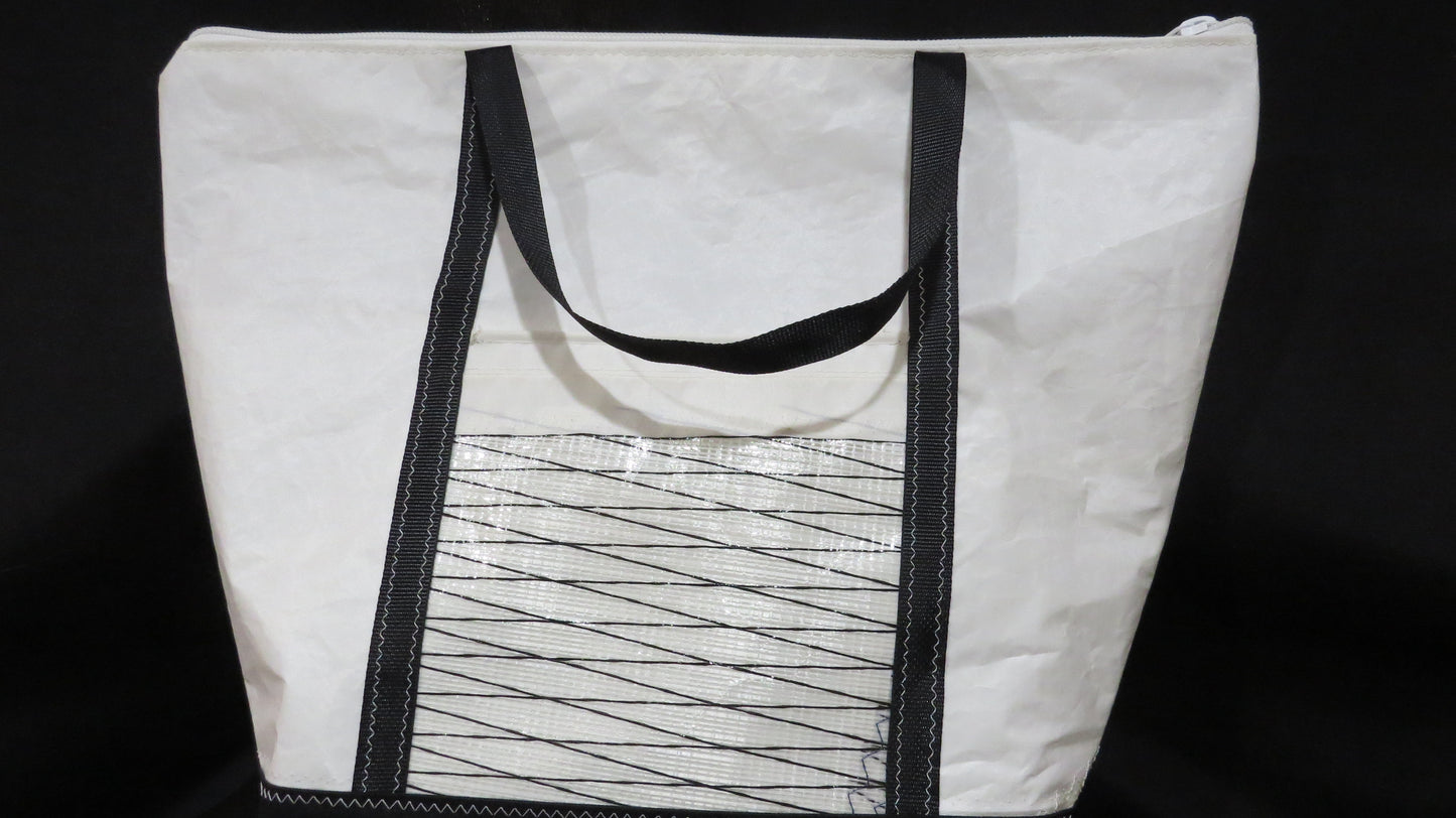 Large Black I Zip Sail Tote