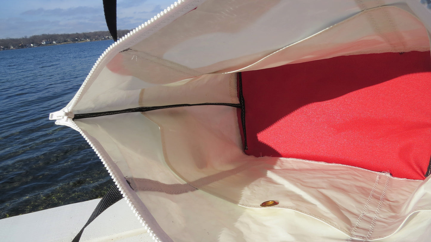 Large Red 2 Zip Sail Tote