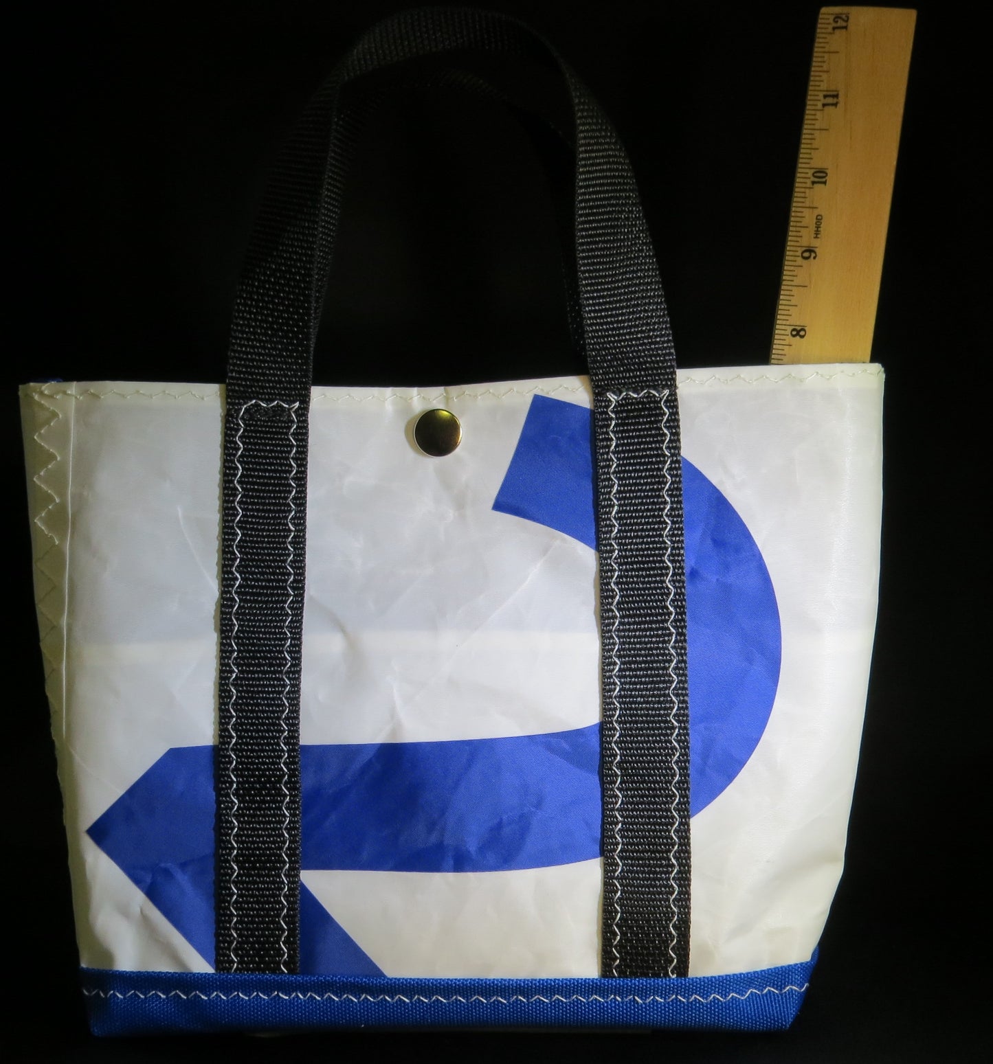 Small Snap Sail Tote Blue 2