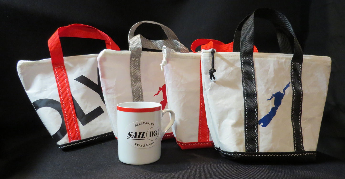 Customized Small Zip Sail Tote Bag