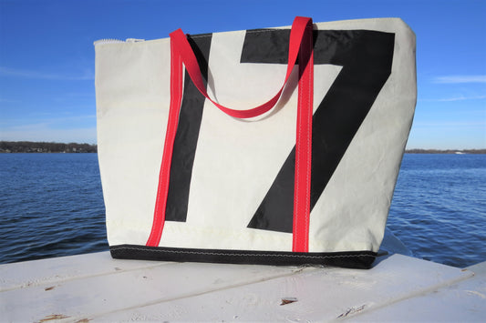 Large Black 17 Zip Sail Tote