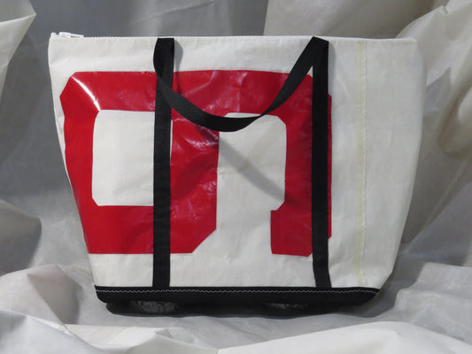 Large Red 9 Zip Sail Tote