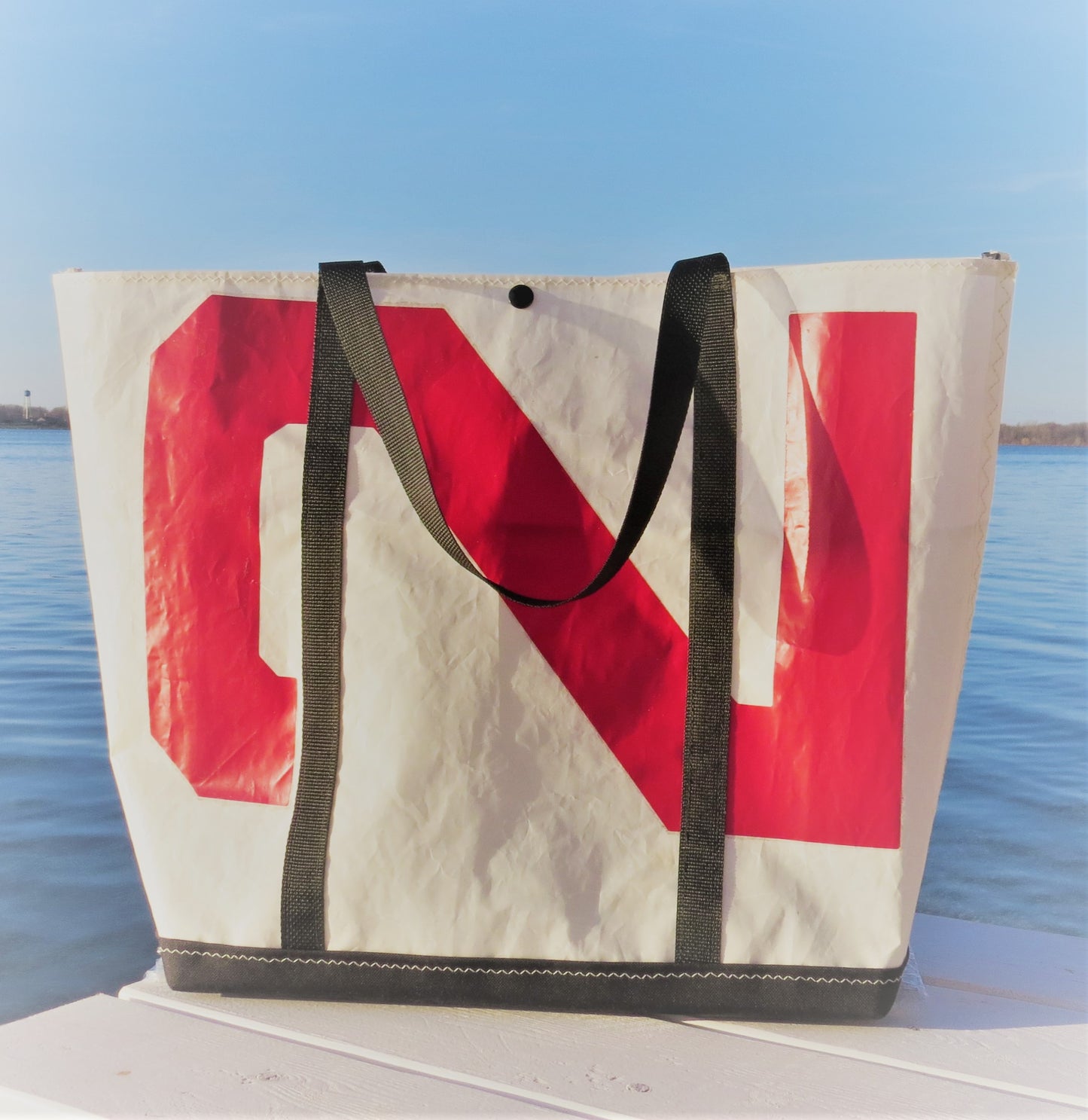 Large Red 2 Snap Sail Tote