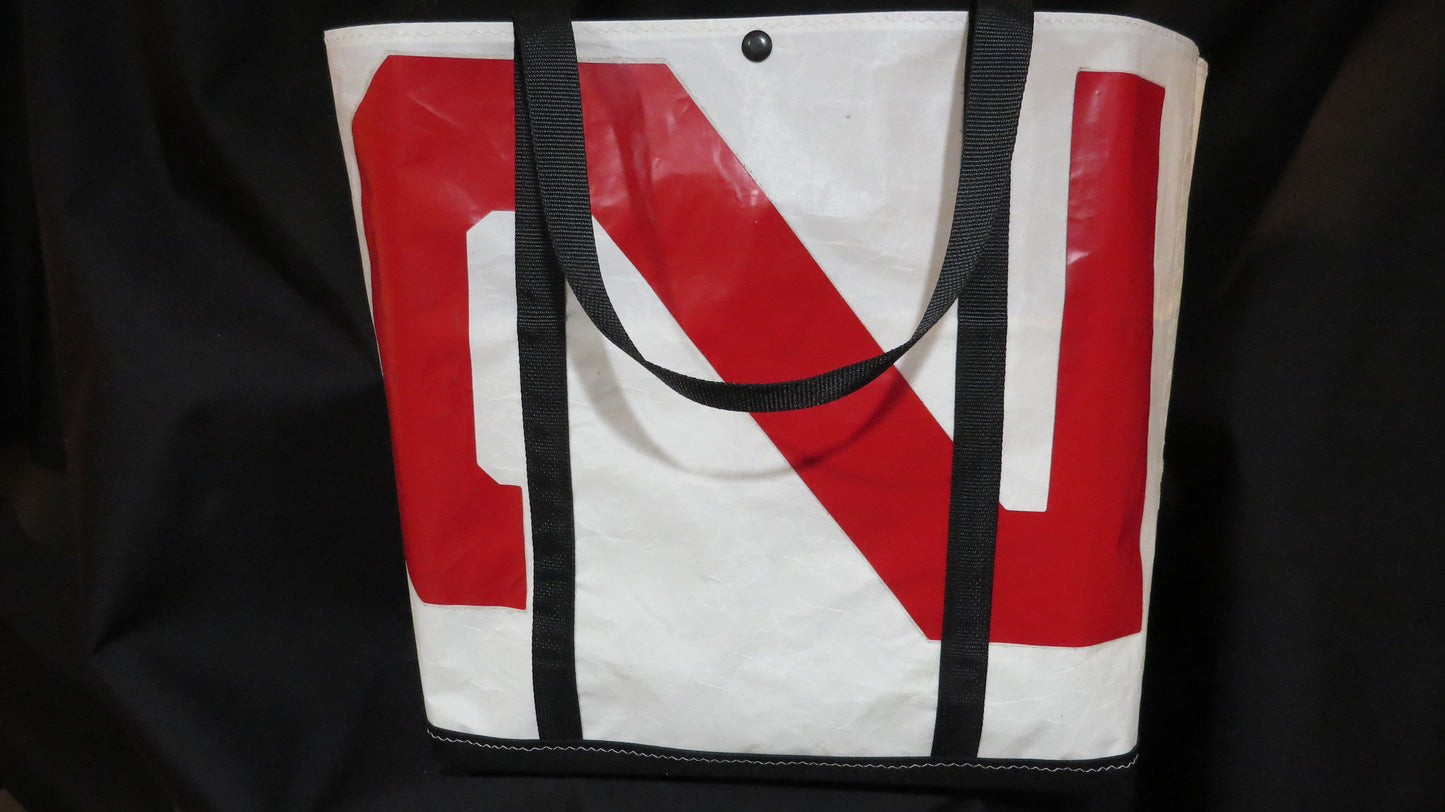Large Red 2 Snap Sail Tote