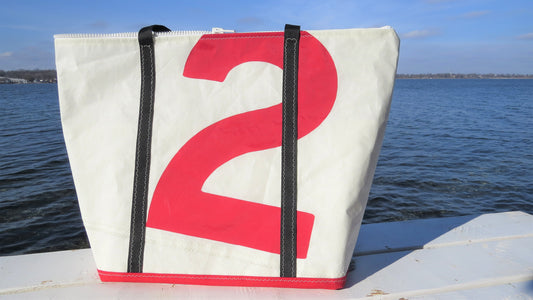 Large Red 2 Zip Sail Tote