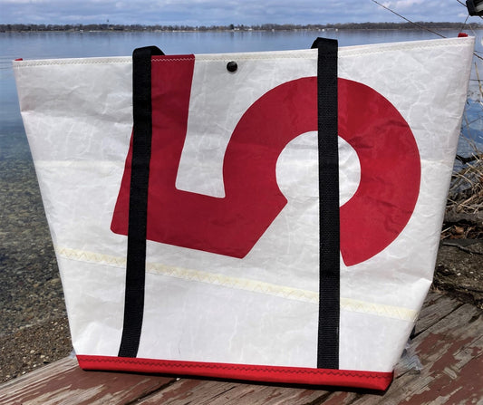 Large Red 5 Snap Sail Tote