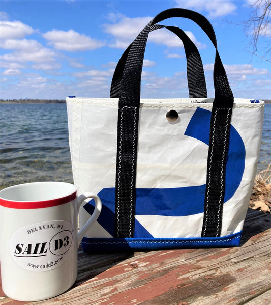 Small Snap Sail Tote Blue 2